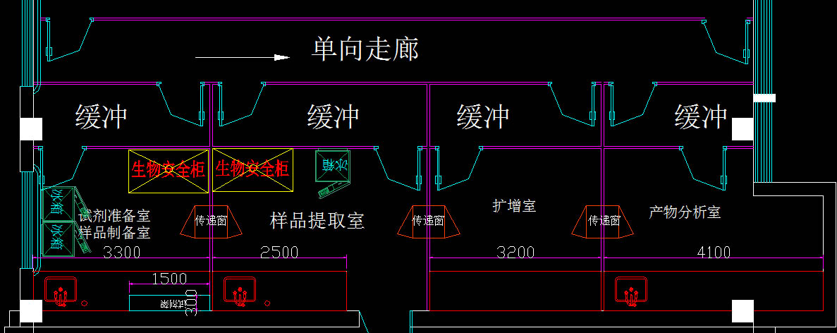 PCR實(shí)驗(yàn)室平面布局圖